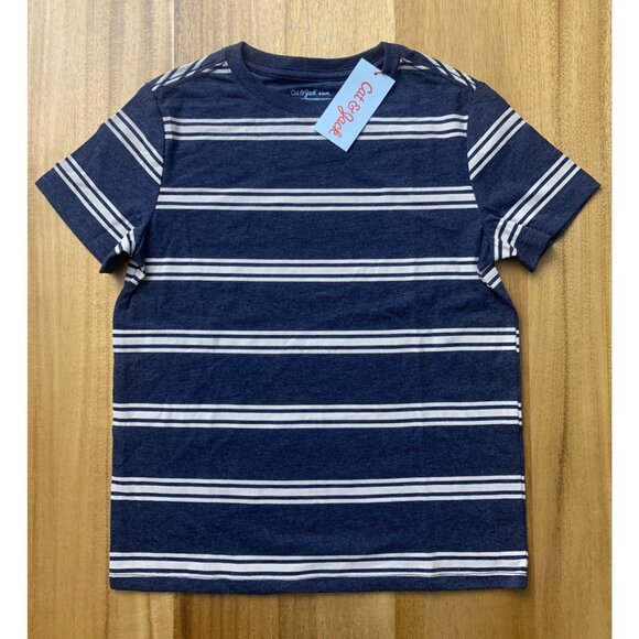 Cat & Jack Other - Cat & Jack Boys Blue/White Striped Crew Neck Short Sleeves T-Shirt Size Small